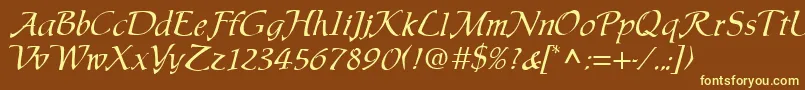 ChaucerRegular Font – Yellow Fonts on Brown Background