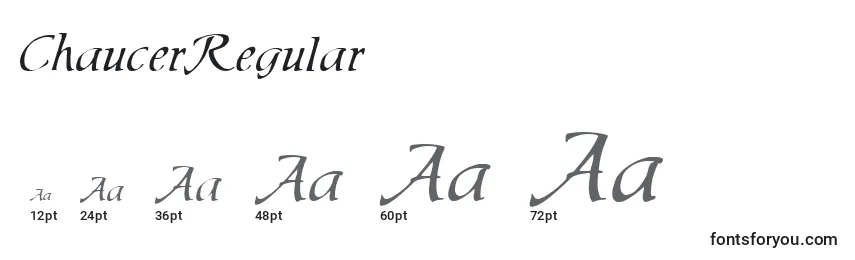 Размеры шрифта ChaucerRegular