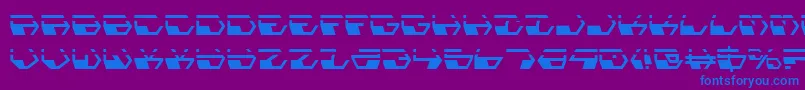 フォントDeranianla – 紫色の背景に青い文字