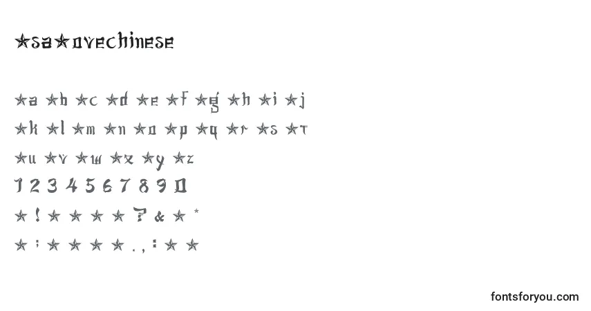 Schriftart JsaLovechinese – Alphabet, Zahlen, spezielle Symbole