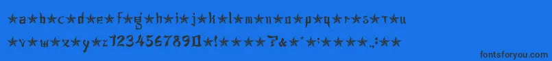 JsaLovechinese-Schriftart – Schwarze Schriften auf blauem Hintergrund