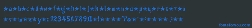 JsaLovechinese Font – Blue Fonts on Black Background