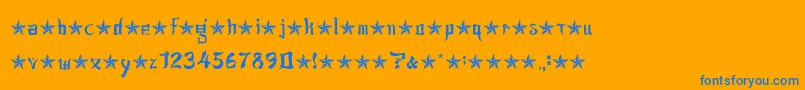 JsaLovechinese Font – Blue Fonts on Orange Background