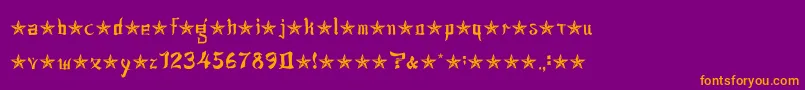 JsaLovechinese Font – Orange Fonts on Purple Background