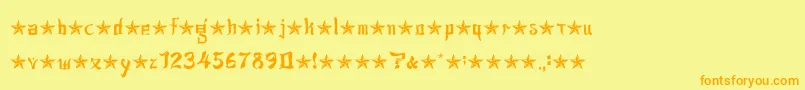 JsaLovechinese Font – Orange Fonts on Yellow Background