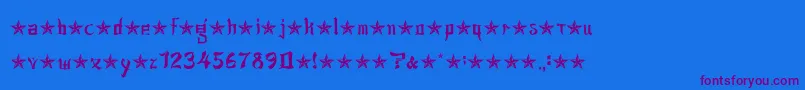 JsaLovechinese Font – Purple Fonts on Blue Background