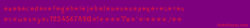 JsaLovechinese Font – Red Fonts on Purple Background