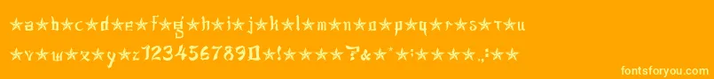 Fonte JsaLovechinese – fontes amarelas em um fundo laranja
