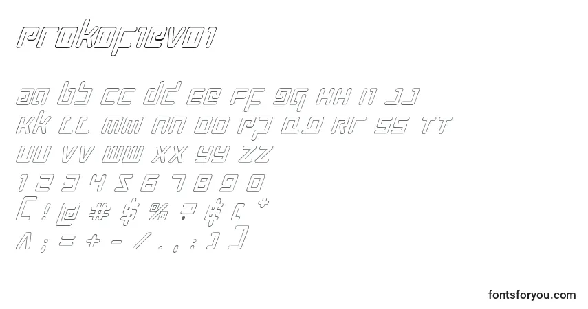 Шрифт Prokofievoi – алфавит, цифры, специальные символы