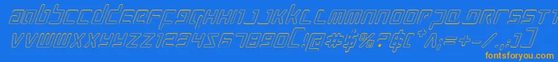 Prokofievoi Font – Orange Fonts on Blue Background