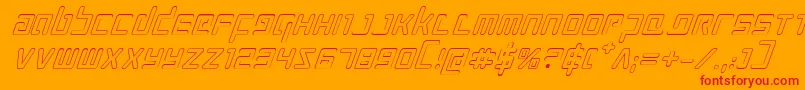 Prokofievoi-Schriftart – Rote Schriften auf orangefarbenem Hintergrund