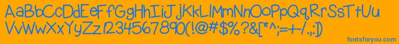 Kbgobbleday Font – Blue Fonts on Orange Background