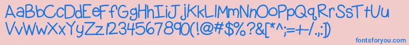 Kbgobbleday Font – Blue Fonts on Pink Background
