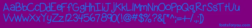 フォントKbgobbleday – 紫色の背景に青い文字