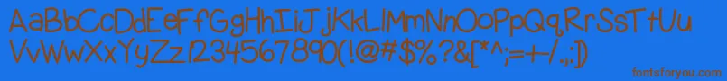 Kbgobbleday Font – Brown Fonts on Blue Background