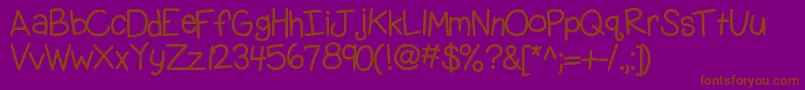Kbgobbleday-Schriftart – Braune Schriften auf violettem Hintergrund