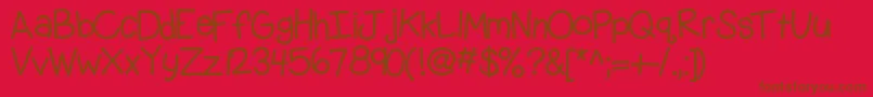 Kbgobbleday-fontti – ruskeat fontit punaisella taustalla
