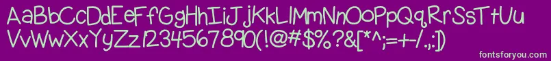 Kbgobbleday Font – Green Fonts on Purple Background
