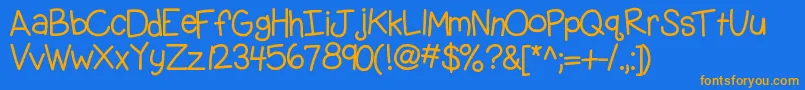 Kbgobbleday Font – Orange Fonts on Blue Background