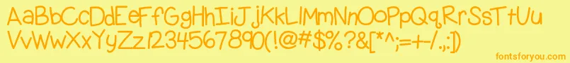 Kbgobbleday Font – Orange Fonts on Yellow Background