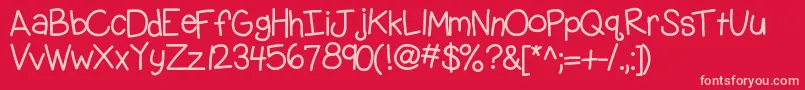 Kbgobbleday Font – Pink Fonts on Red Background
