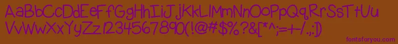 Kbgobbleday Font – Purple Fonts on Brown Background