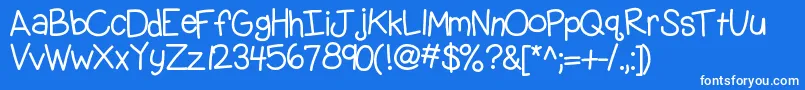 Kbgobbleday-fontti – valkoiset fontit sinisellä taustalla