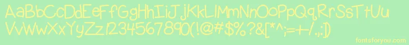 Kbgobbleday Font – Yellow Fonts on Green Background