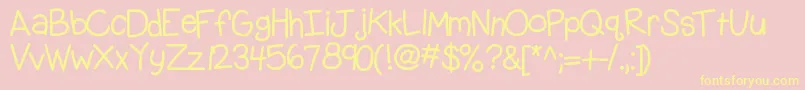Kbgobbleday-fontti – keltaiset fontit vaaleanpunaisella taustalla