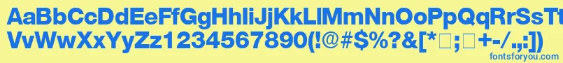StefaDisplaySsi Font – Blue Fonts on Yellow Background