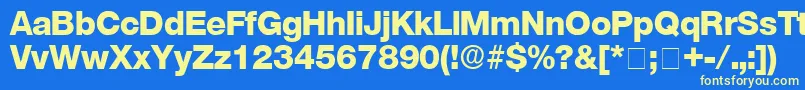 StefaDisplaySsi Font – Yellow Fonts on Blue Background