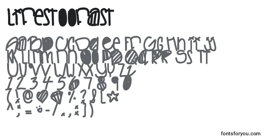 Schriftart Lifestoofast – Alphabet, Zahlen, spezielle Symbole