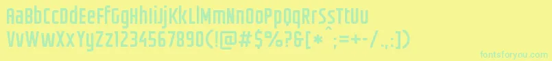 Czcionka Groteskia – zielone czcionki na żółtym tle