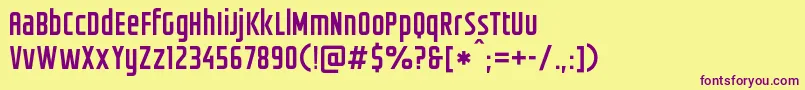 Weitere Informationen zur Groteskia-Schriftart Groteskia-Schriftart – Violette Schriften auf gelbem Hintergrund