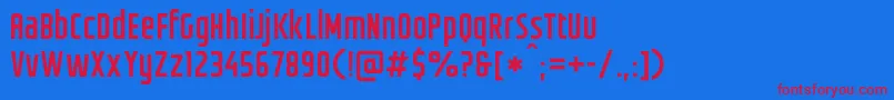 Groteskia Font – Red Fonts on Blue Background