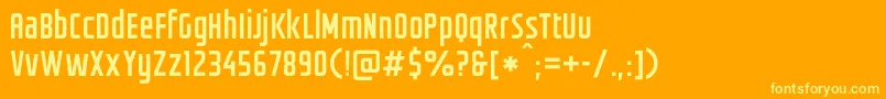 Groteskia Font – Yellow Fonts on Orange Background
