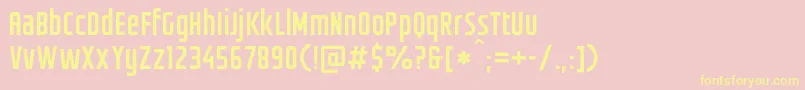 Police Groteskia – polices jaunes sur fond rose