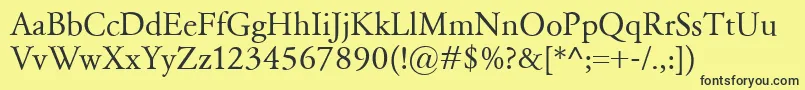 GaramondClassico Font – Black Fonts on Yellow Background