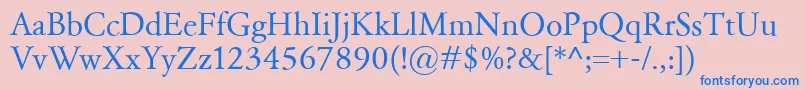 GaramondClassico Font – Blue Fonts on Pink Background