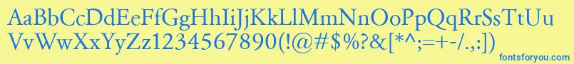 GaramondClassico Font – Blue Fonts on Yellow Background