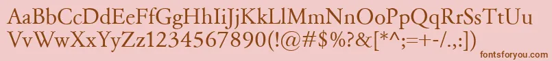 GaramondClassico Font – Brown Fonts on Pink Background