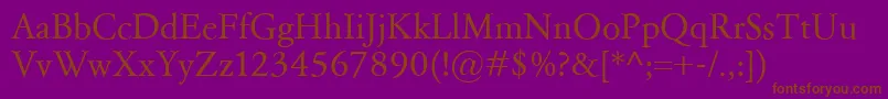 GaramondClassico Font – Brown Fonts on Purple Background
