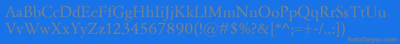 フォントGaramondClassico – 青い背景に灰色の文字