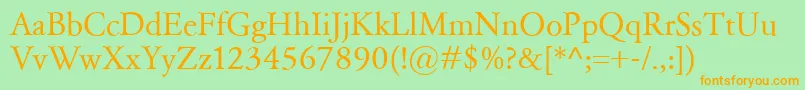 GaramondClassico Font – Orange Fonts on Green Background