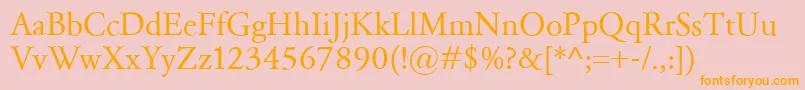 GaramondClassico Font – Orange Fonts on Pink Background