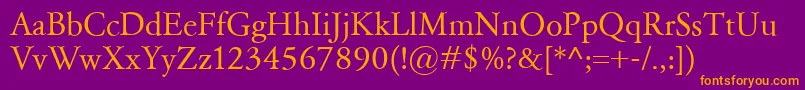 GaramondClassico Font – Orange Fonts on Purple Background