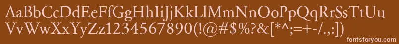 GaramondClassico Font – Pink Fonts on Brown Background