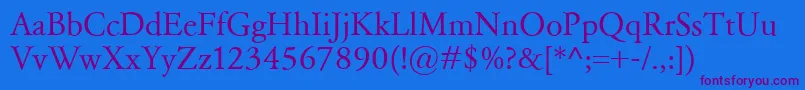 GaramondClassico Font – Purple Fonts on Blue Background