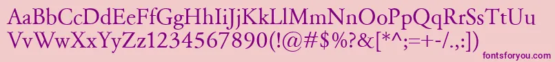 GaramondClassico Font – Purple Fonts on Pink Background