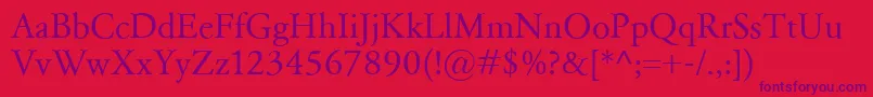 GaramondClassico Font – Purple Fonts on Red Background